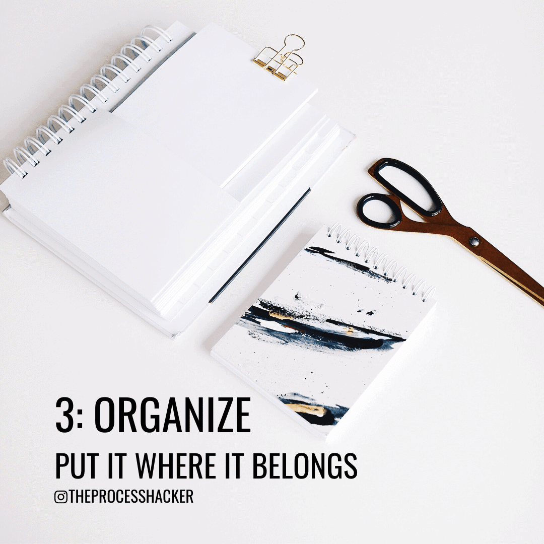 step 3 of getting things done is to organize